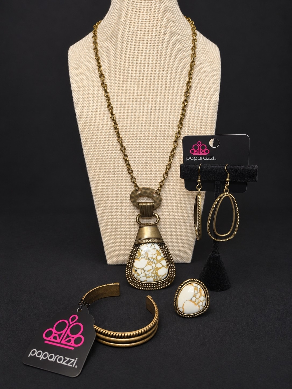 Paparazzi 5-Piece Antiqued Brass Jewelry Set NWT